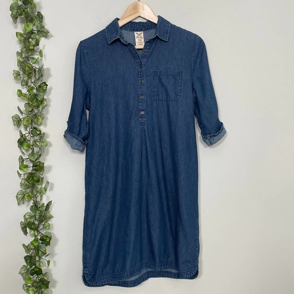 Faded Glory Dresses & Skirts - 👗 Faded Glory Denim Shirt Dress - Size Small (4-6) - 100% Cotton